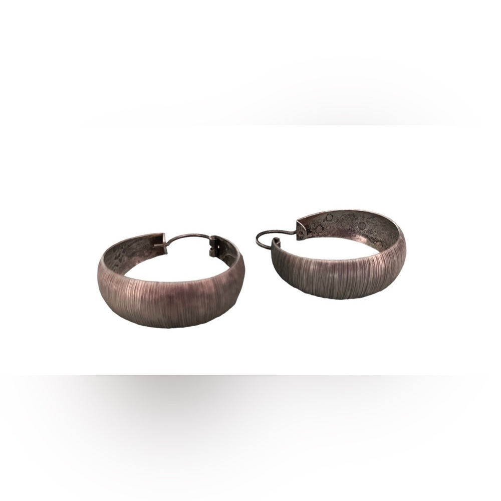 Vintage silver hoops